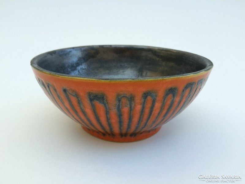 Retro ceramic bowl decorating table offering mid century table ornament