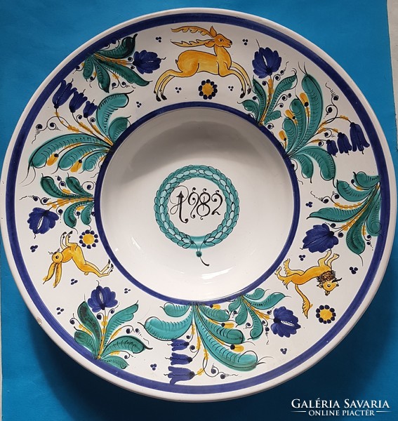 Tamás signs. Large ceramic wall plate, holics copy