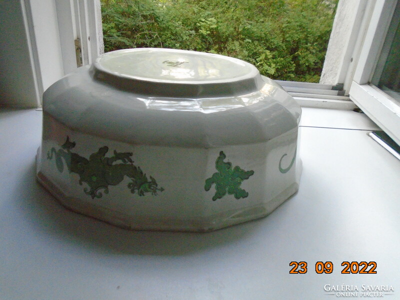 1818 George period Chinese dragon pattern 16 square mason's large wash basin