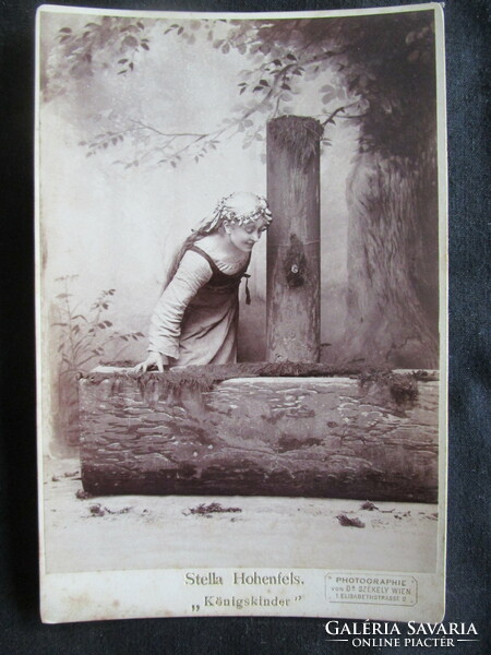 Cca. 1890 FOTÓ FOTÓGRÁFIA FÉNYKÉP MŰTERMI JELZETT KEMÉNYHÁTÚ O - MAGYAR MONARCHIA STELLA HOHENFELS