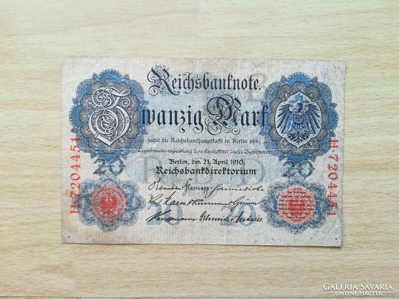 Németország Nemecko 20 Mark 1910   6 számjegy