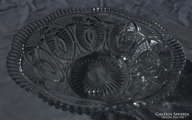 Old cast glass serving bowl - centerpiece
