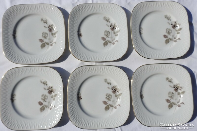 Edelstein Bavarian cake plate set - brown floral pattern set