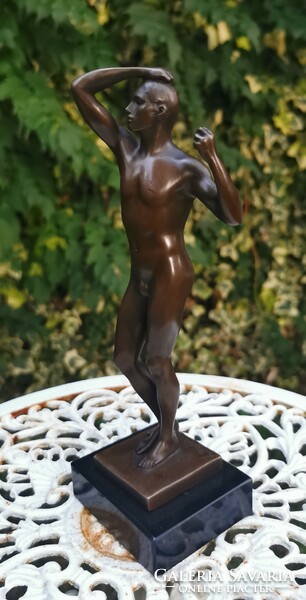 Male nude - small plastic bronze statue