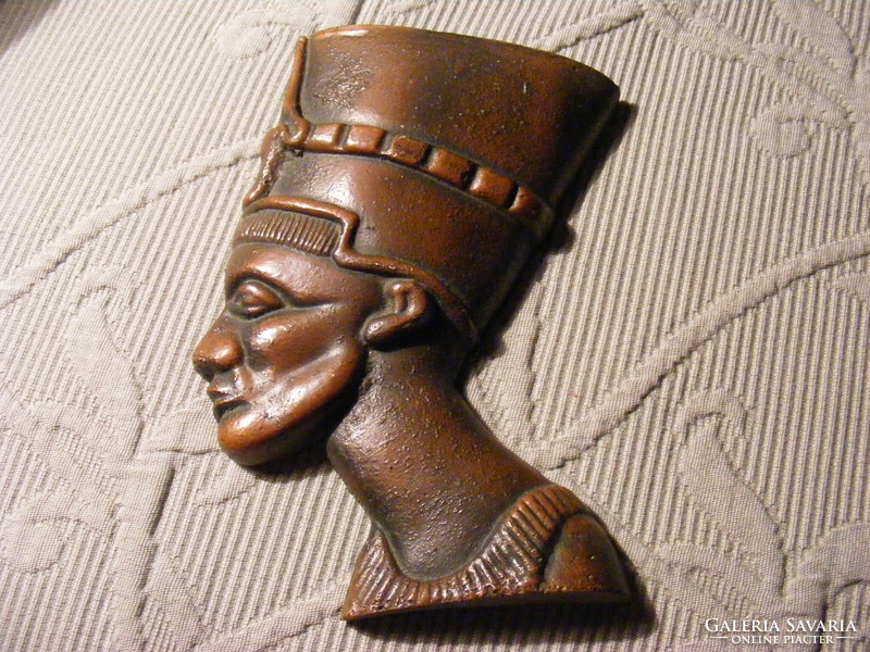Copper pharaoh's head wall ornament