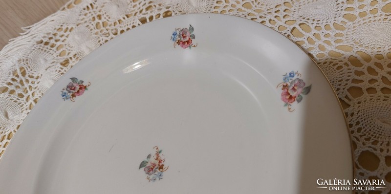 Zsolnay porcelán, szép virágos lapos tányér