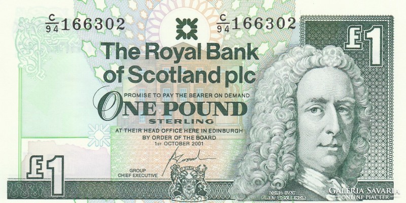 Skócia 1 pound, 2001, UNC bankjegy