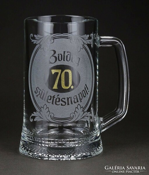 1K527 happy 70th birthday gift beer mug 0.5 Liter