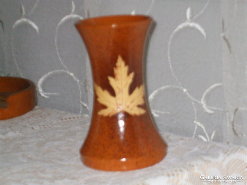 Craft ceramic vase and ashtray