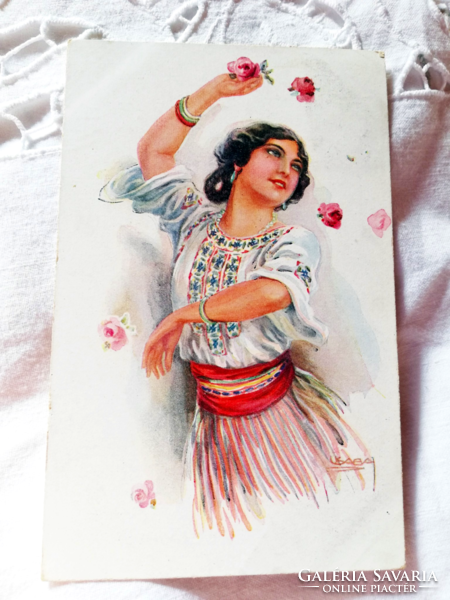 Artist sheet signed usa luis dancing gypsy girl /254/