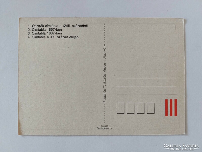 Régi képeslap retro levelezőlap postai címtáblák