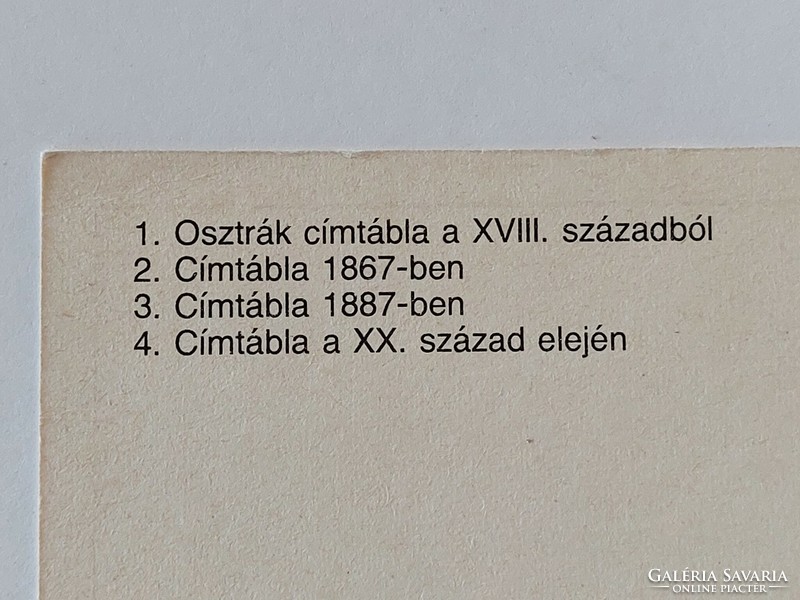 Régi képeslap retro levelezőlap postai címtáblák