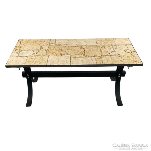 Industrial marble mosaic coffee table