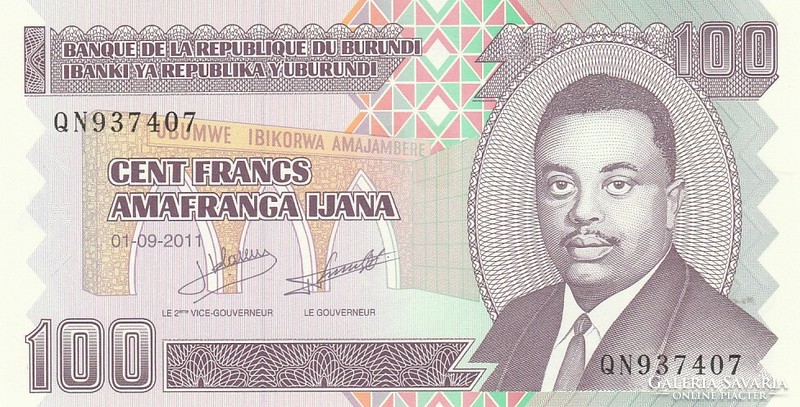 Burundi 100 francs, 2011, UNC bankjegy