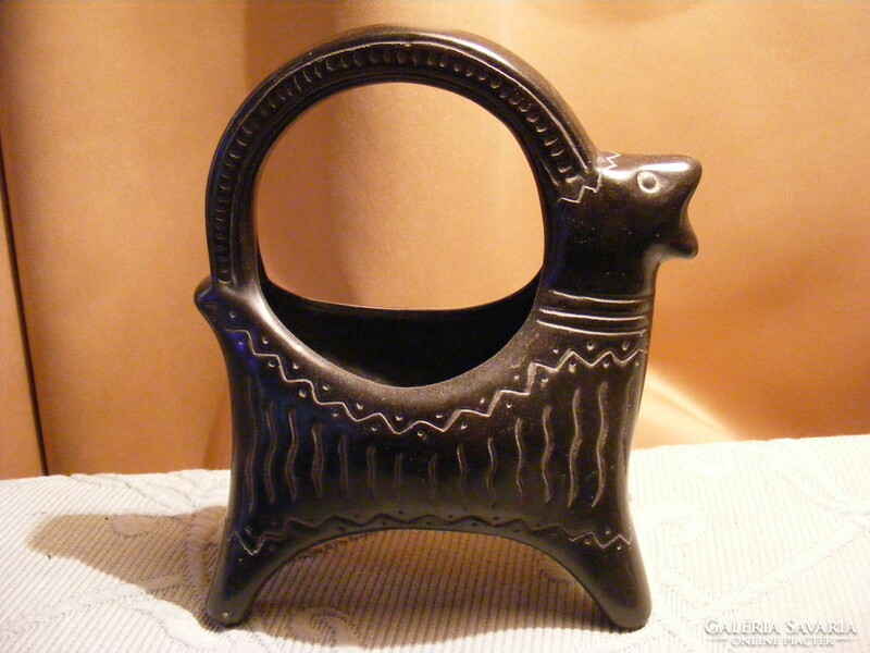Retro black ceramic goat