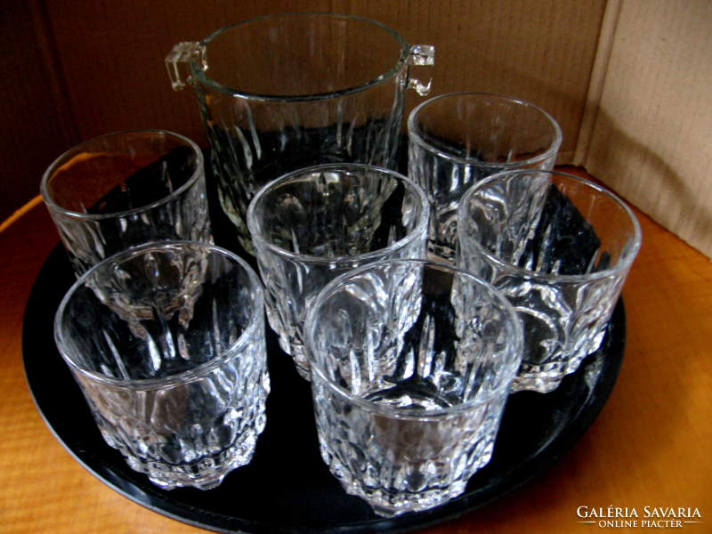 Crystal whiskey set with ice bucket