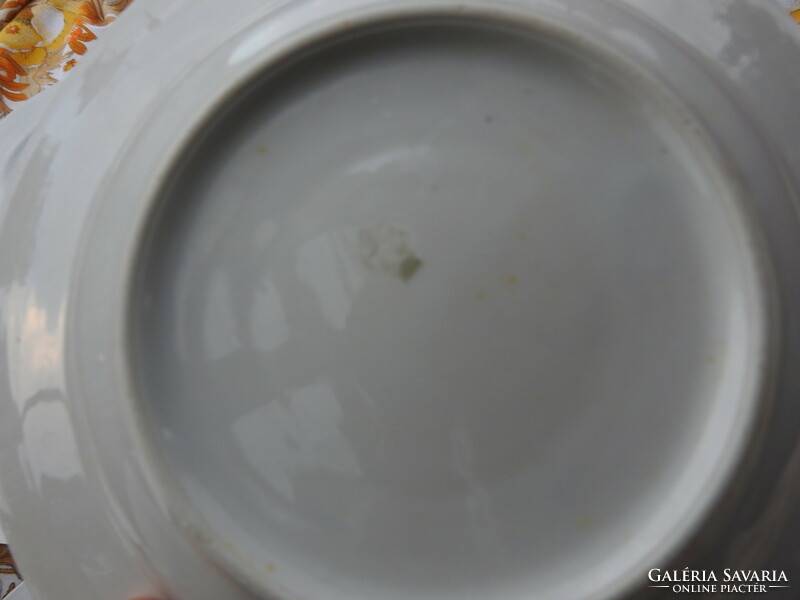 Antik zsolnay tányérkészlet 8 db / 5 lapos - 2 mély - 1 nagy tál
