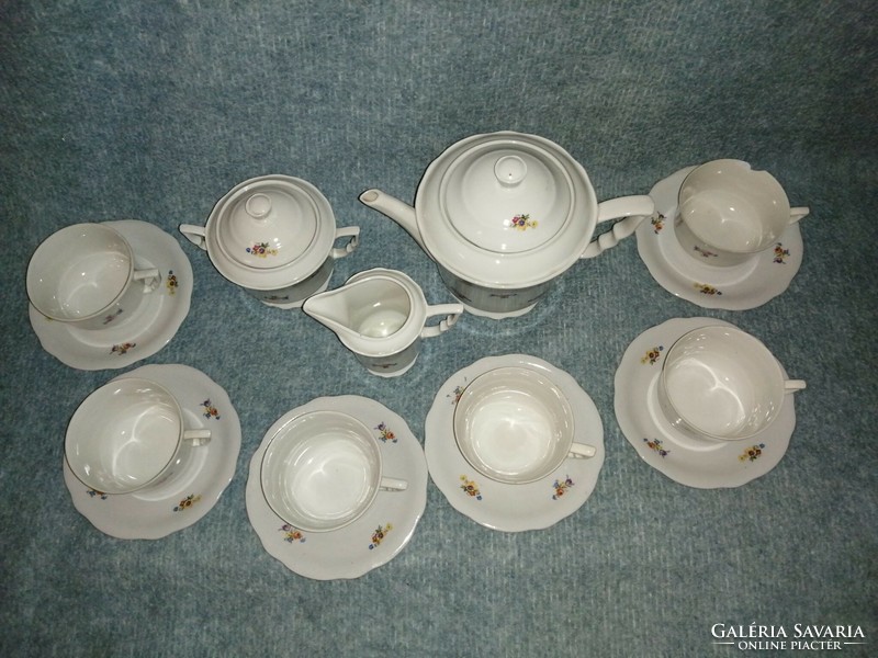 Zsolnay porcelán manófüles teás készlet (z-6)