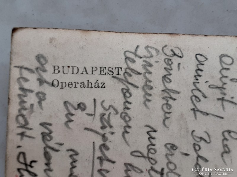 Régi képeslap Budapest Operaház Andrássy út fotó levelezőlap