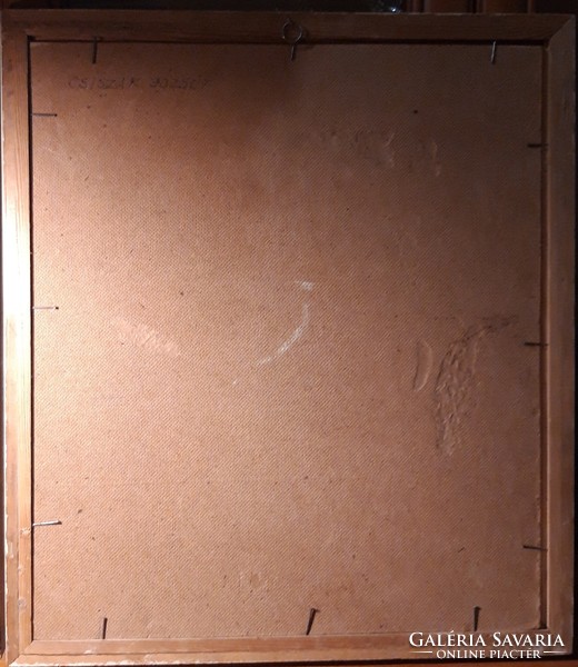 Csiszár J. jelzéssel: Erdőben - olajfestmény - 54 cm x 46 cm