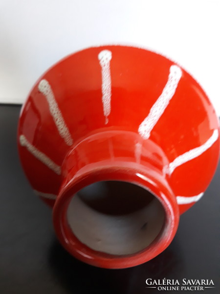 Retro red ceramic vase
