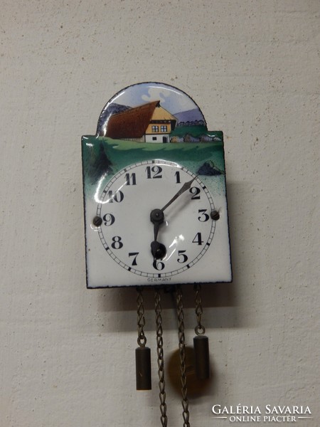 Mini enamel pendulum clock - also video!