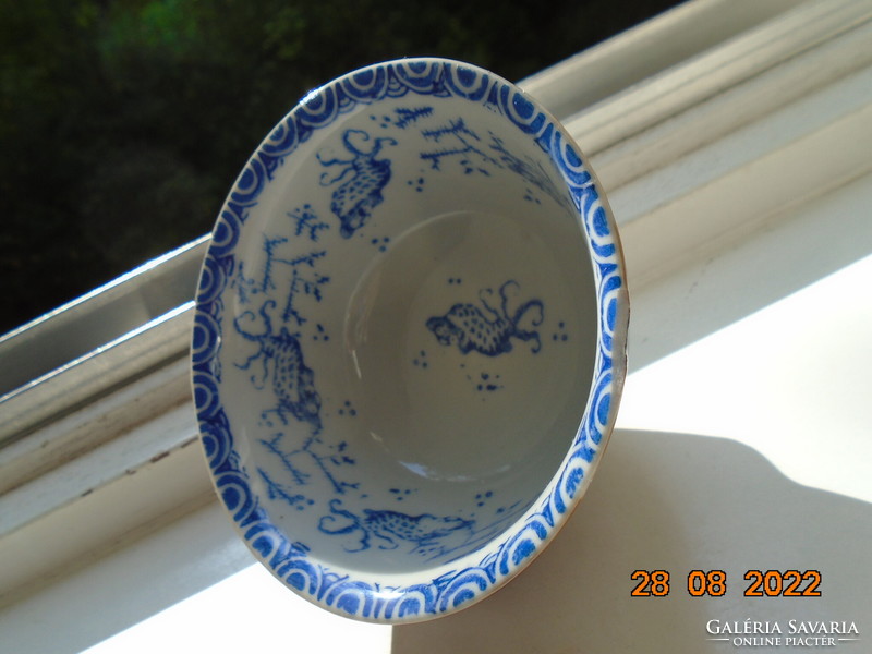 BATAVIA antik aranybarna mázzal Japán kék fehér mintás teáscsésze