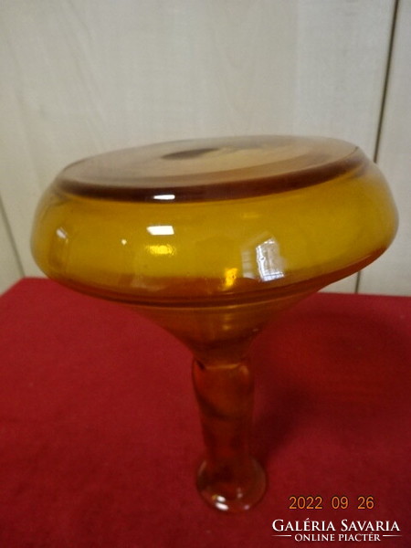 Méz sárga likőrös üveg, magassága 20 cm. Vanneki! Jókai.