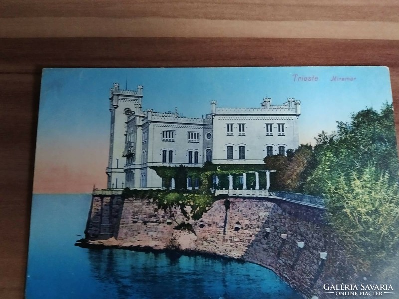 Régi képeslap, Trieszt, Trieste, Miramare kastély