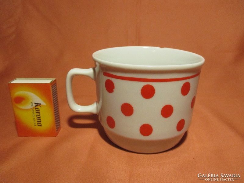 Red polka dot zsolnay mug, cup