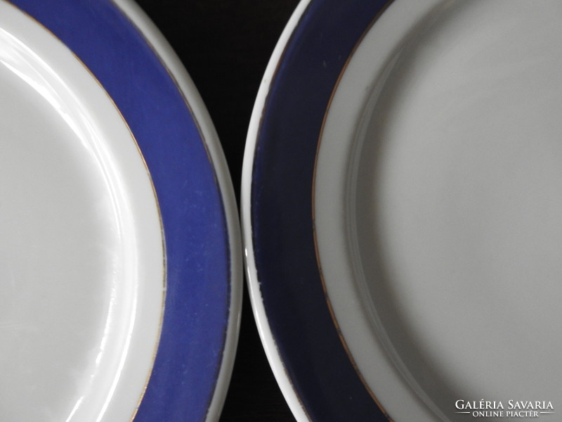 Retro rare blue - gold edged lowland plate set - cake plate set