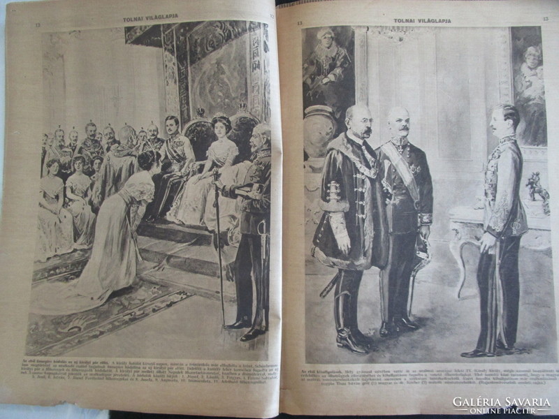 Coronation 1916 last Hungarian king iv. Károly's Hungarian Holy Crown's world newspaper in Tolna