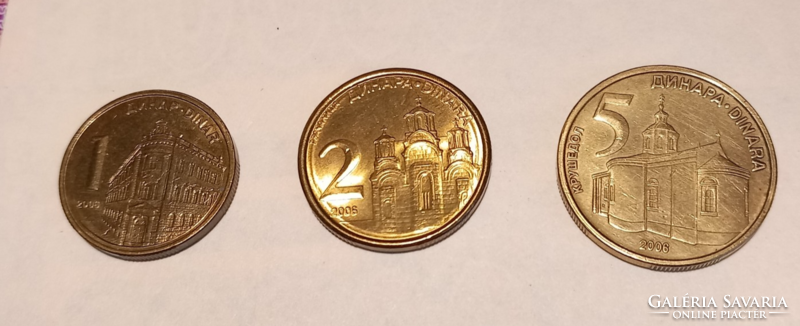 Serbia 1,-2,-5 dinars (year 2006)