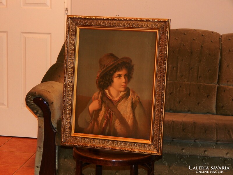 Beautiful frame with contemporary oil print made around 1900