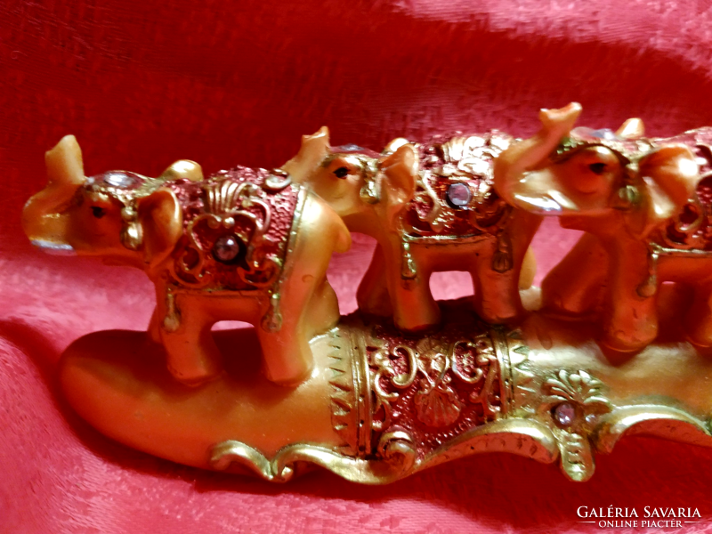 Ornate elephant herd, lucky ornament object