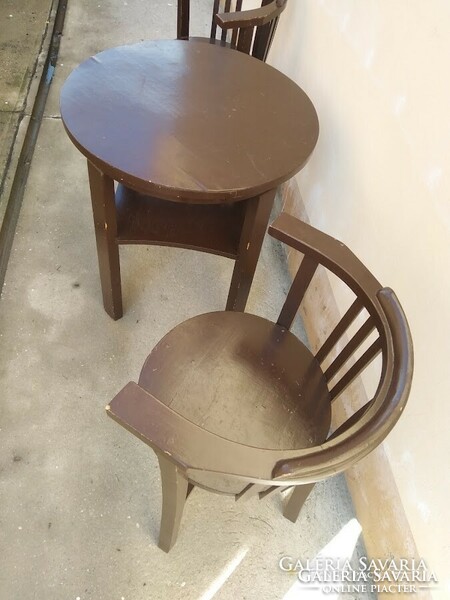50-es évekből thonett jellegű karfás székek art deco asztal