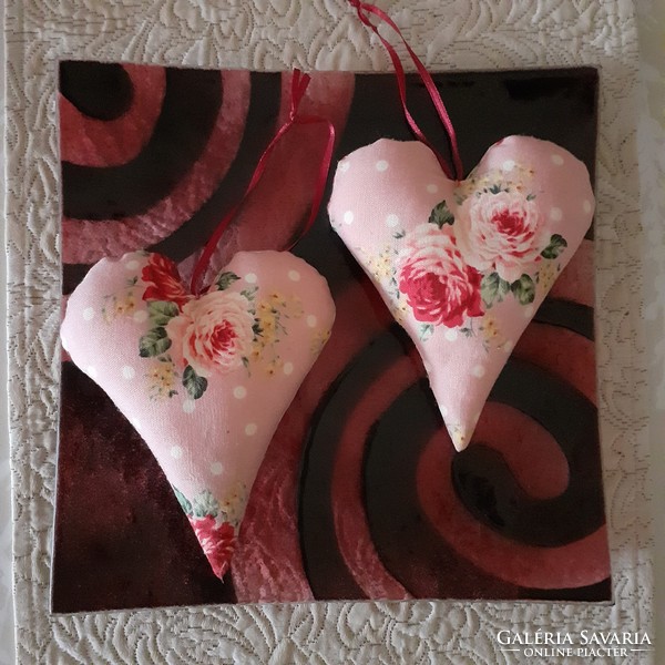 Pink rosy romantic heart set (2 pieces)