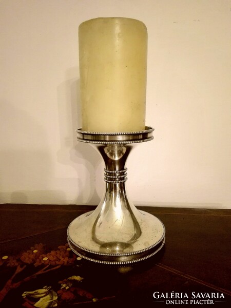 Silver art-deco candle holder, candle holder for sale, from the 1930s,