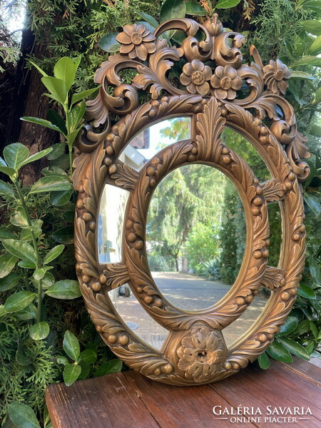 Beautifully carved antique wall mirror 59x41cm!