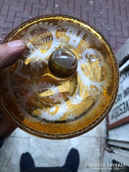 Art Nouveau glass sugar bowl, in perfect condition, for collectors. 15 cm