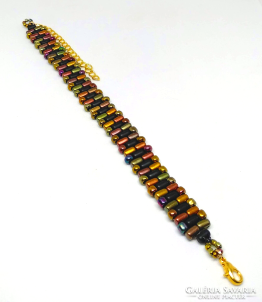Matte metallic bronze iris roller bracelet