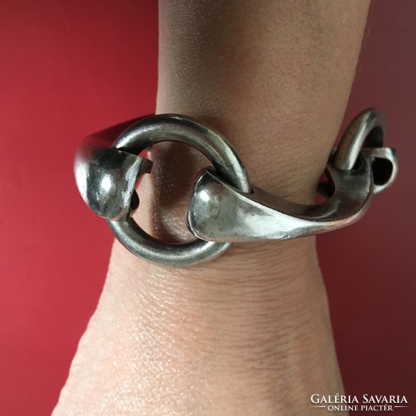Large designer bracelet silver Czech 20 cm