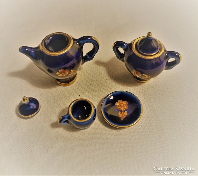 Limoges porcelán miniatűr teáskészlet