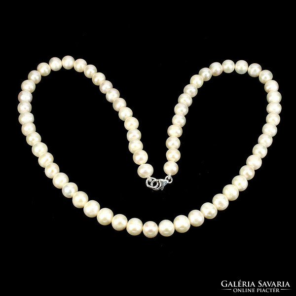 100% Bespoke baroque cream white 7x6mm pearls 925 sterling silver string of pearls