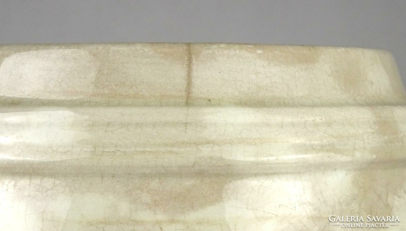 1K702 Antik jelzett Zsolnay Pécs kőcserép edény hordó 25 cm
