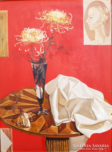Záborszky Viola (1935-2008) Csendélet,Képcsarnokos Festmény