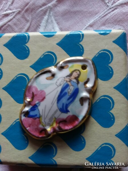 Huge porcelain Virgin Mary pendant