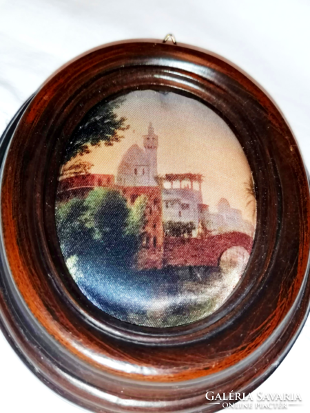 Vintage miniature landscape silk screen print
