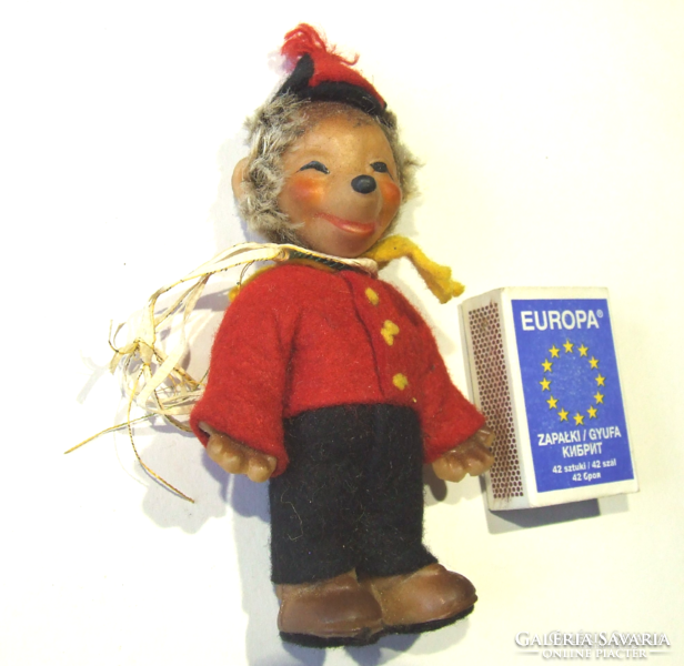 Régi, antik Steiff Mecki sün, süni figura, karácsonyfadísz eredeti ruhájában