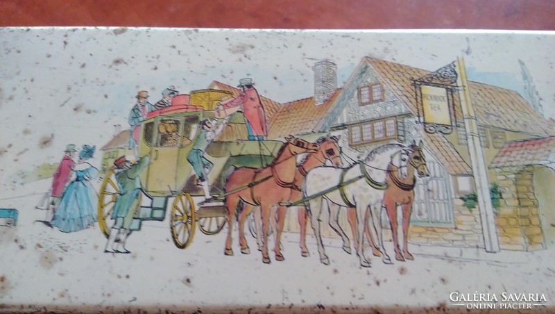 Vintage metal box for tea bags from pickwick tea by douwe egberts from about 1930